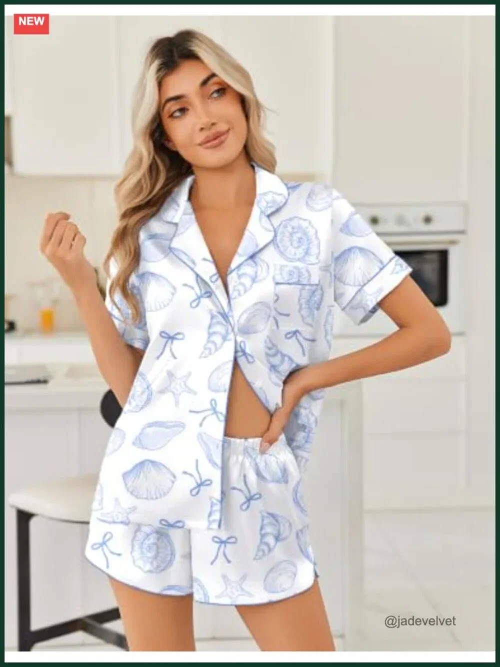 Silk Satin Pajama Set 2 Piece Button Down Short Sleeve Sleepwear Shorts
